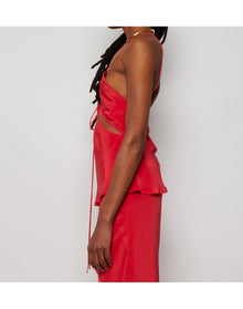 Christopher Esber | Women | Truquetra Front Tie Cami | Chilli