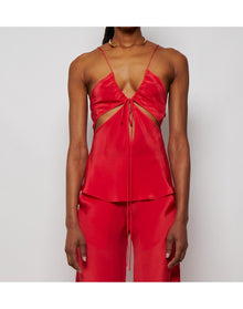 Christopher Esber | Women | Truquetra Front Tie Cami | Chilli