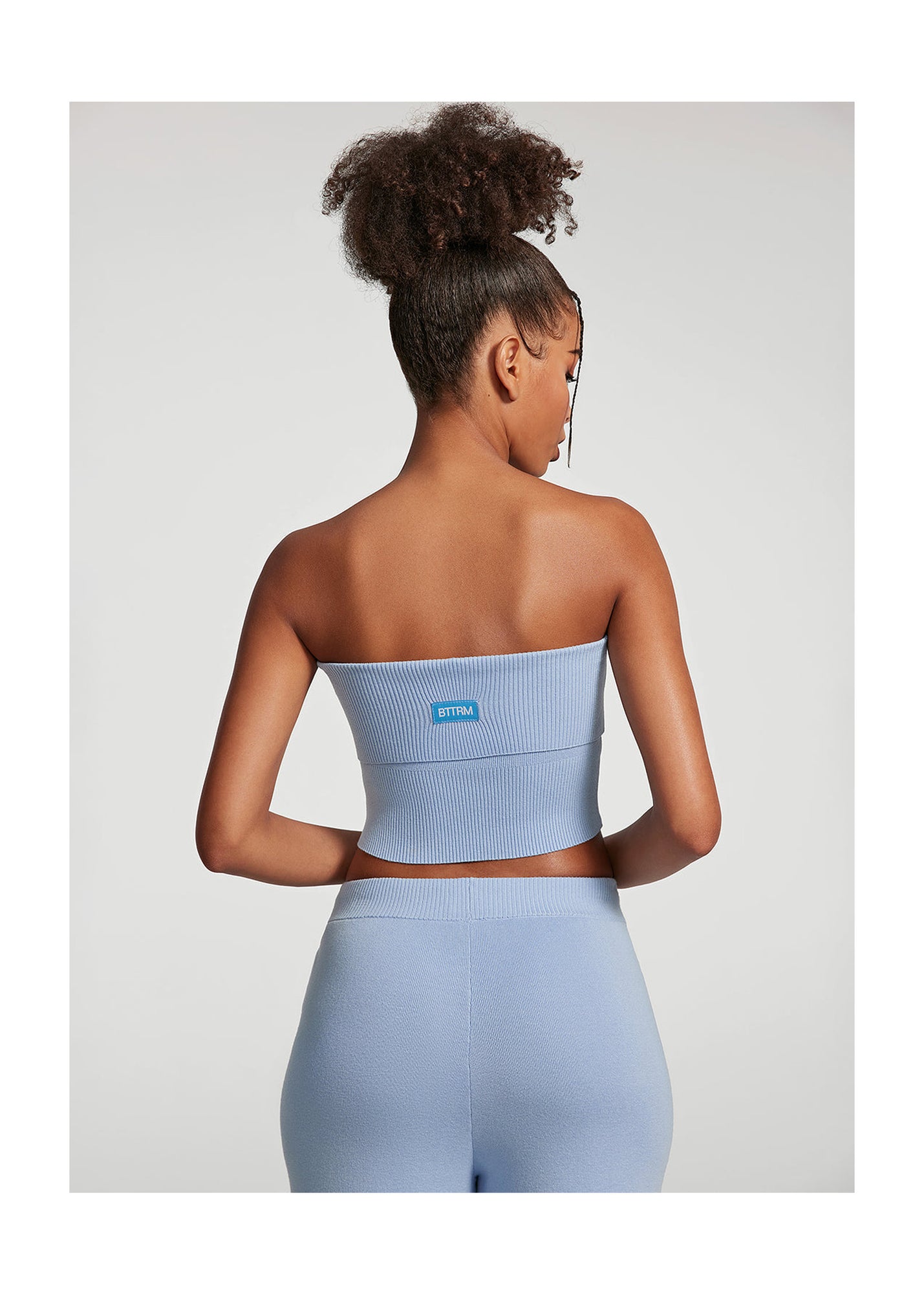 Chunky Knit Crop Top | Sky Blue