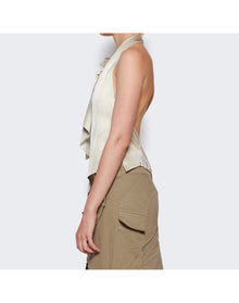 Coperni | Women | Flower-detail Asymmetric Top | Bone Ivory