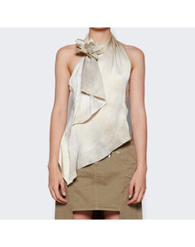 Coperni | Women | Flower-detail Asymmetric Top | Bone Ivory