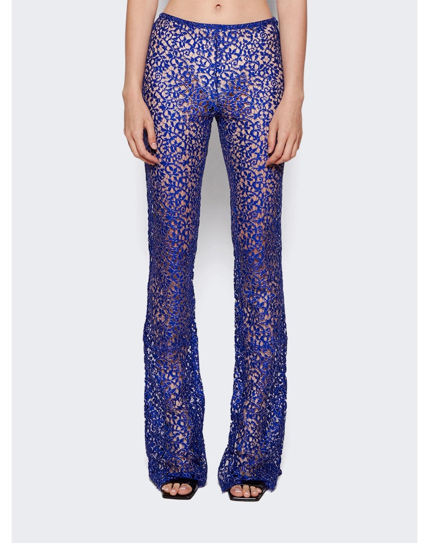 Coperni | Women | Lace Flared Trousers | Royal Blue