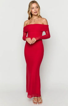 Coraline Long Sleeve Maxi Dress | Red