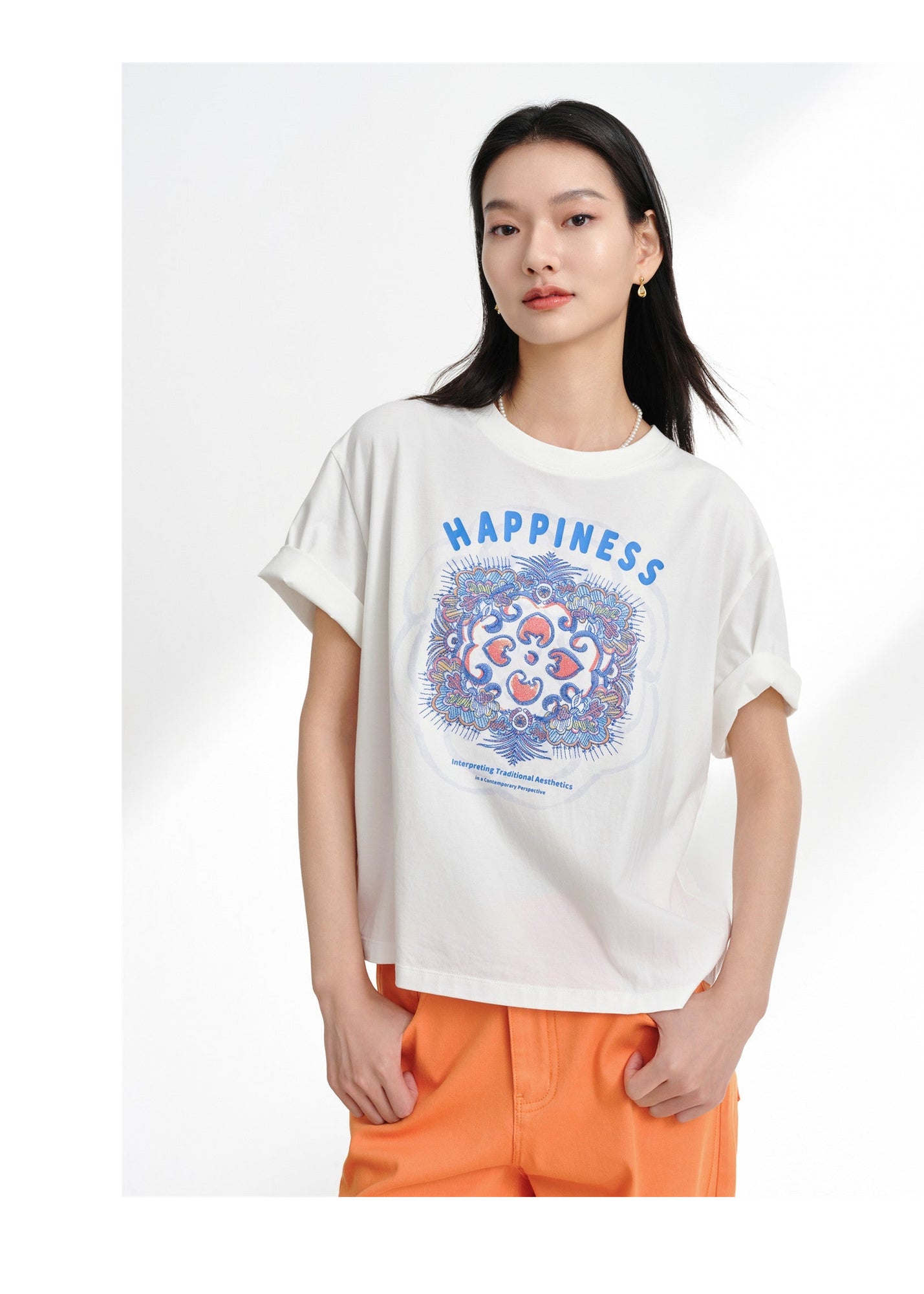 Cotton Embroidered T-Shirt | White