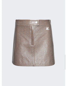 Courrèges | Women | Reedition Checked Mini Skirt | Brown