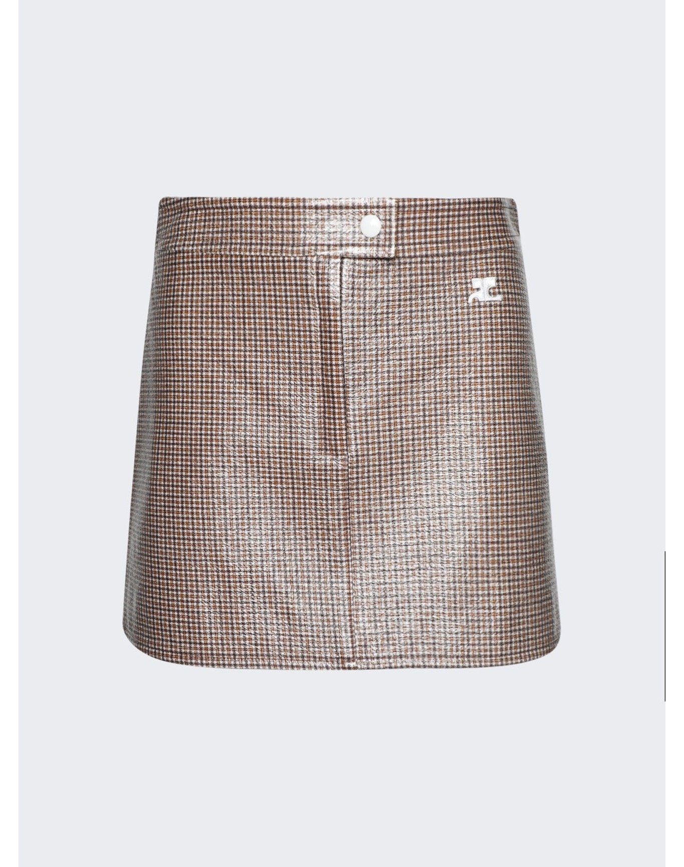 Courrèges | Women | Reedition Checked Mini Skirt | Brown