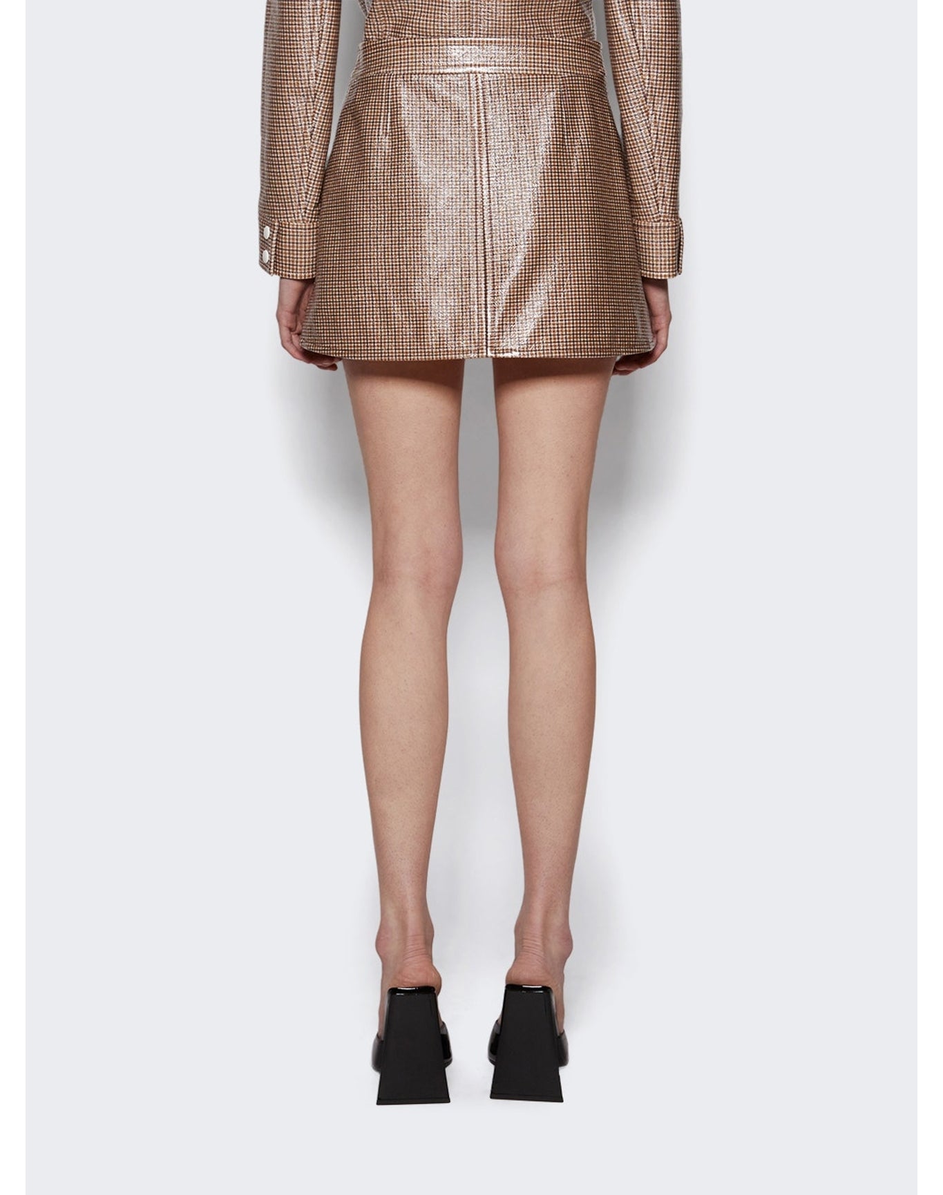 Courrèges | Women | Reedition Checked Mini Skirt | Brown