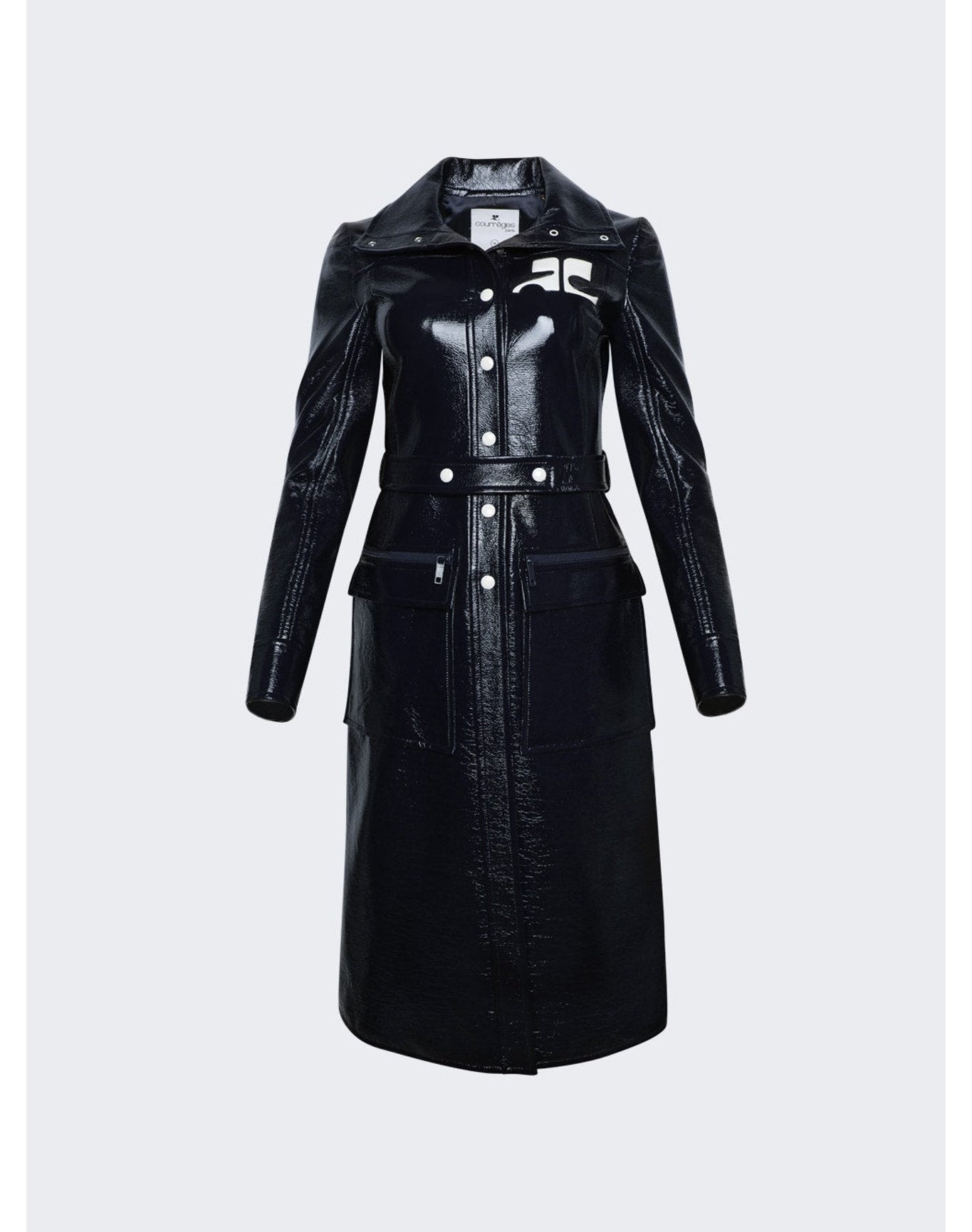 Courrèges | Women | Reedition Vinyl Trench Coat | Navy