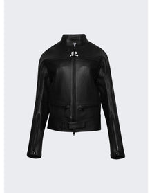 Courrèges | Women | Scuba Leather Bomber Jacket | Black