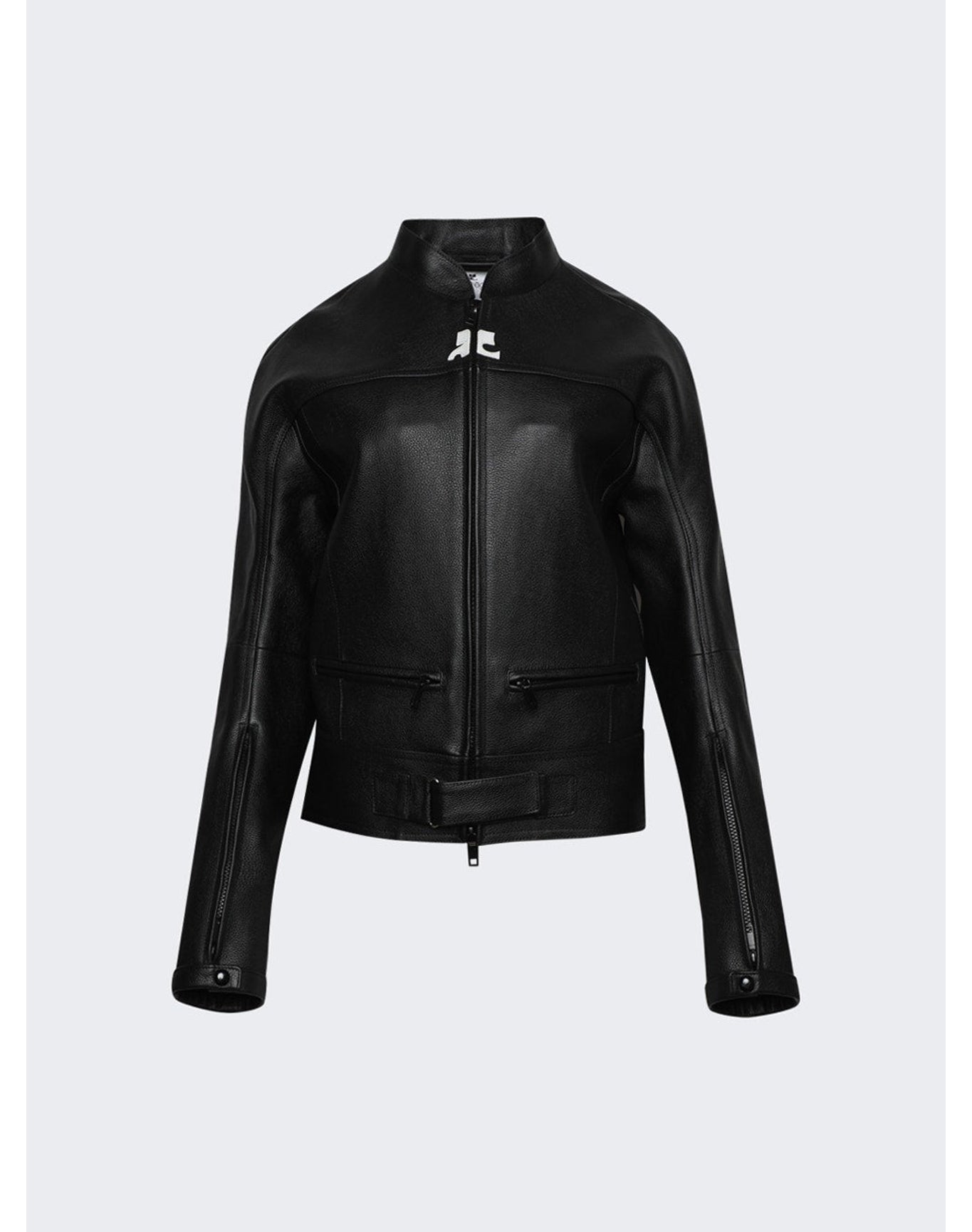 Courrèges | Women | Scuba Leather Bomber Jacket | Black