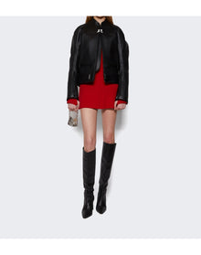 Courrèges | Women | Scuba Leather Bomber Jacket | Black