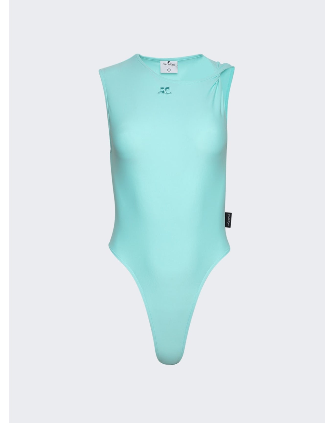 Courrèges | Women | Tech Jersey Twist Bodysuit | Turquoise