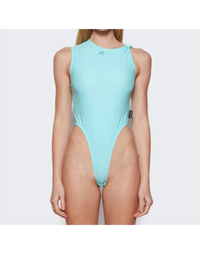 Courrèges | Women | Tech Jersey Twist Bodysuit | Turquoise