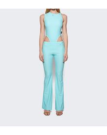 Courrèges | Women | Tech Jersey Twist Bodysuit | Turquoise