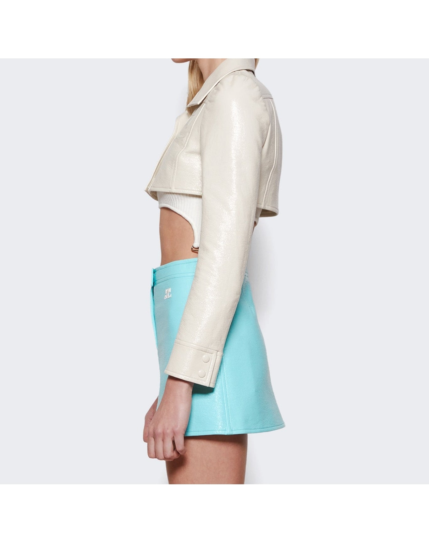 Courrèges | Women | Vinyl Iconic Crop Jacket | White