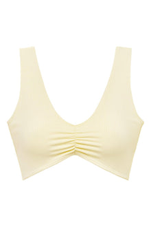 Kim Variation Bikini Top | Cream Rib