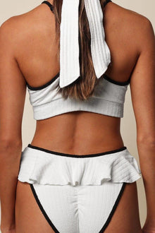 Simple Sport Top | Cream Black Binded Terry Rib