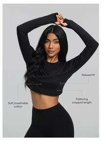 Cropped Long Sleeve | Black