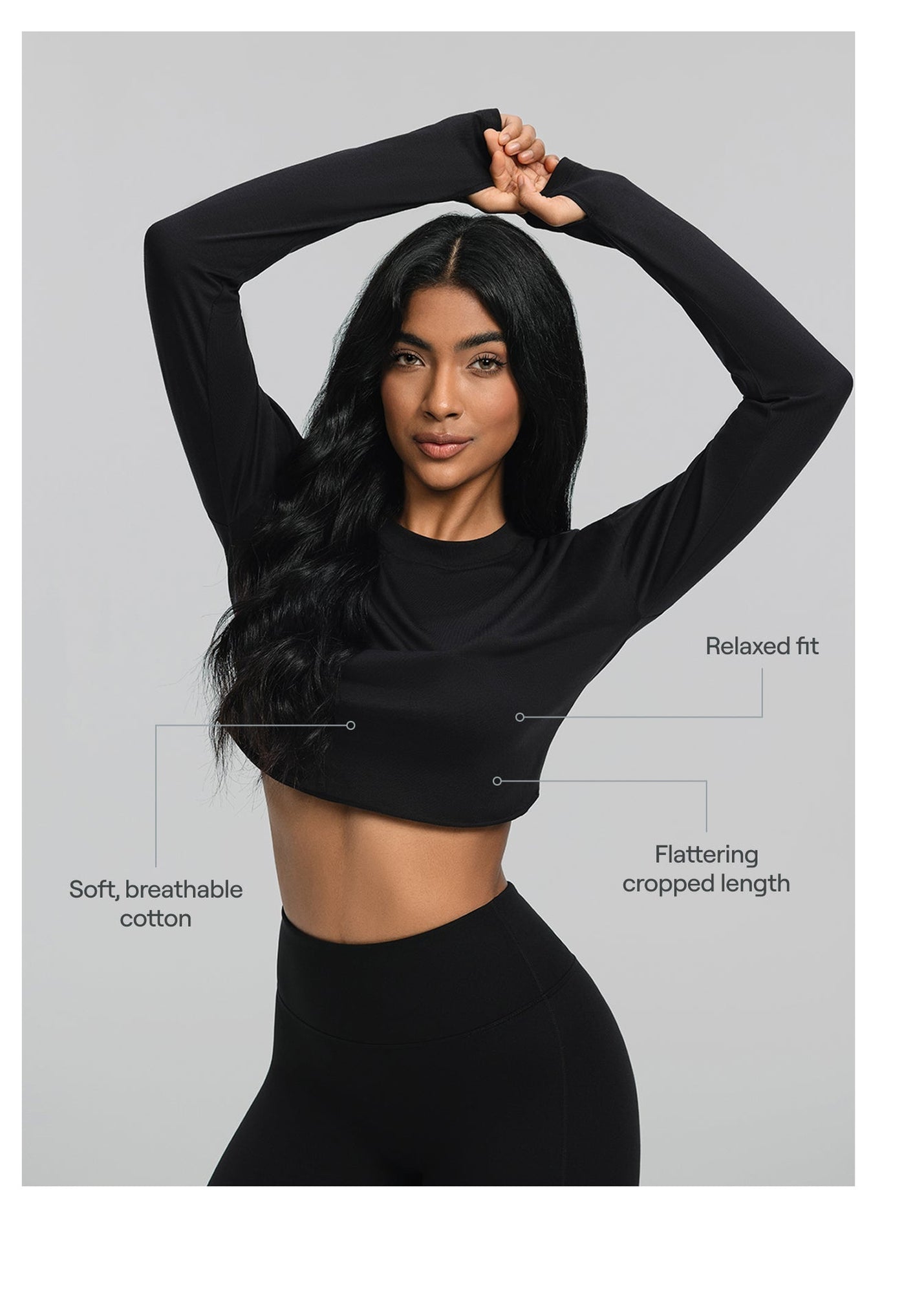 Cropped Long Sleeve | Black