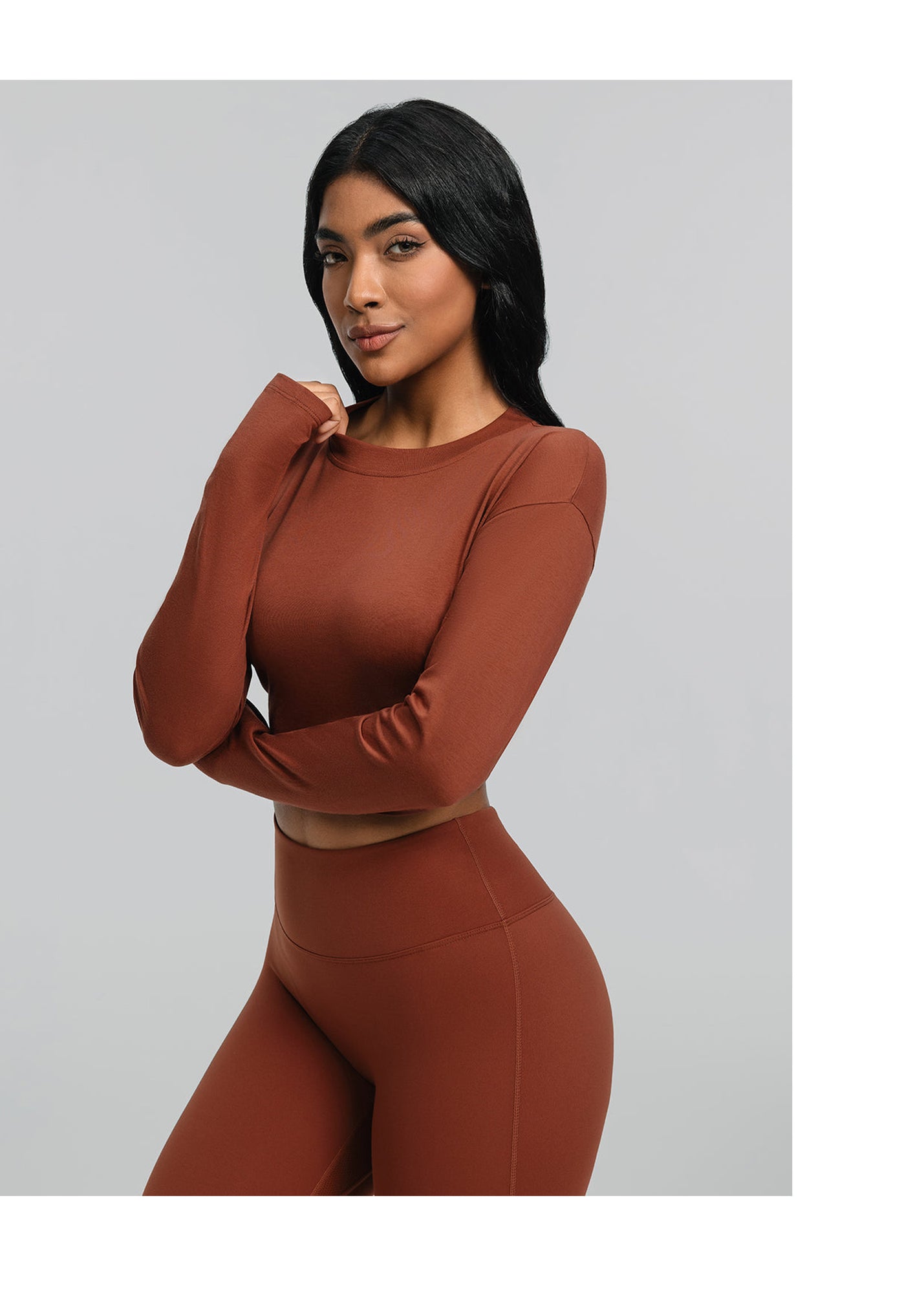 Cropped Long Sleeve | Rust Brown