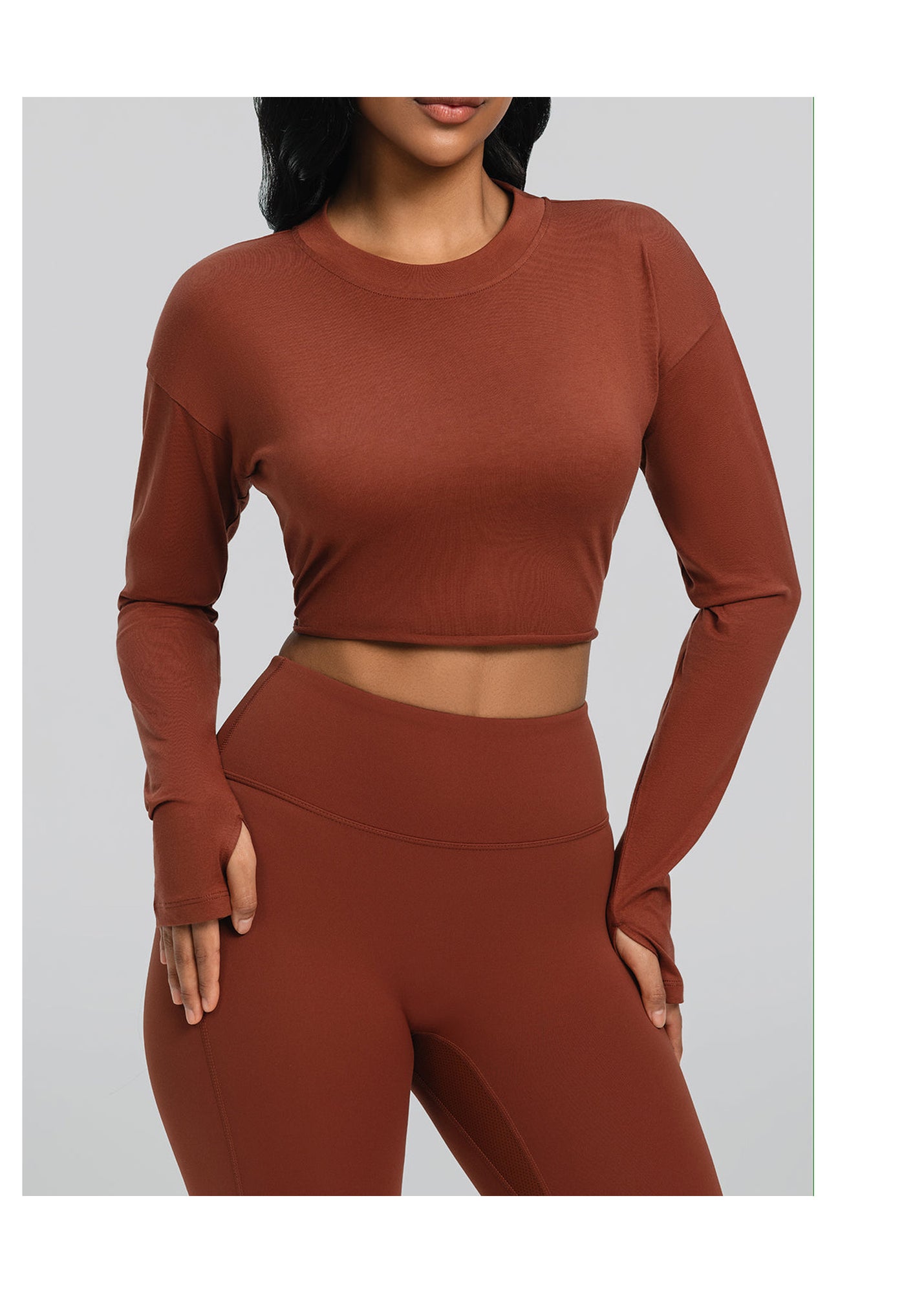 Cropped Long Sleeve | Rust Brown