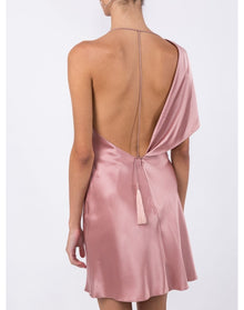 Cushnie | Women | Silk One-shoulder Mini Dress | Woodrose