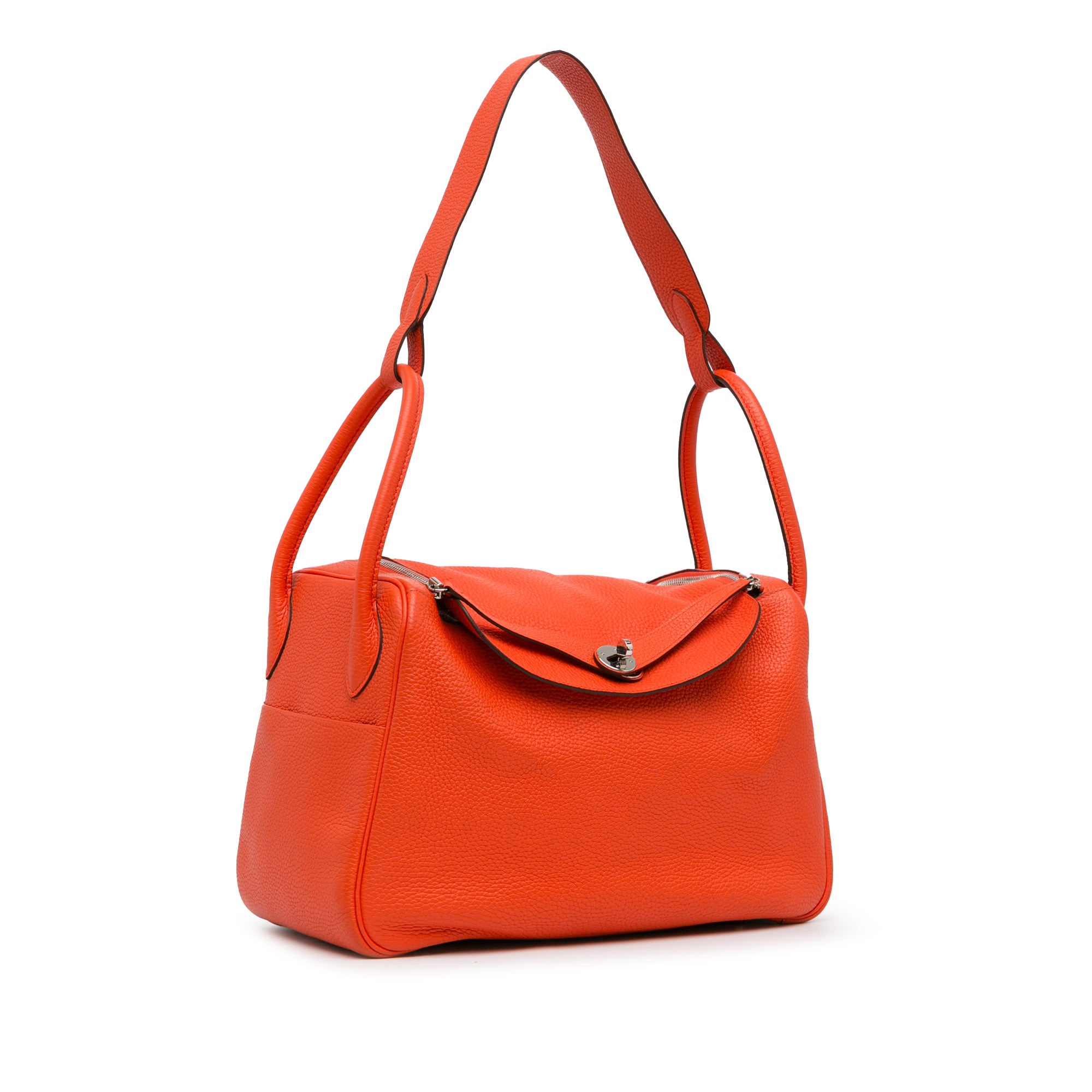 Hermes | Pre-Owned Clemence Lindy 34 | Orange