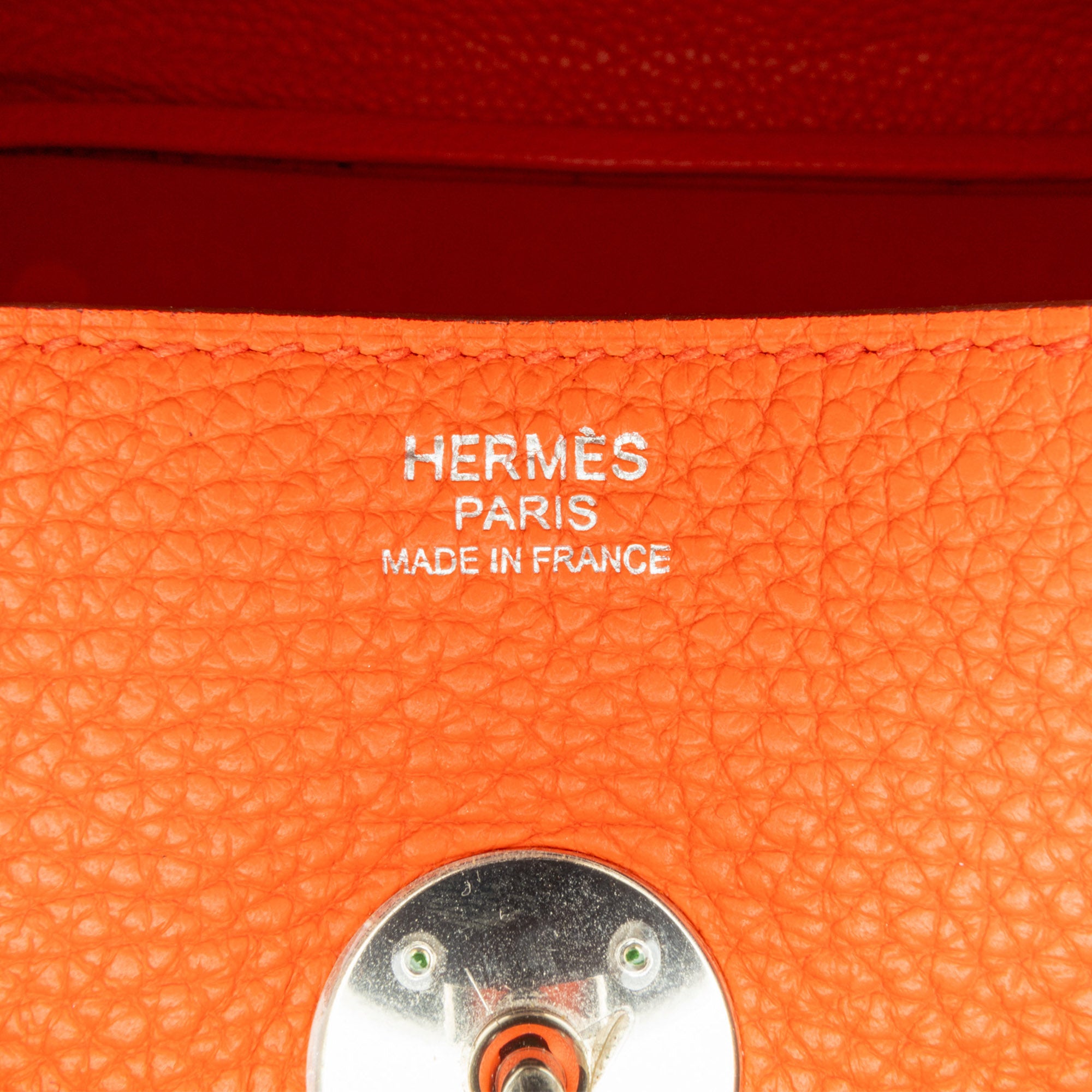 Hermes | Pre-Owned Clemence Lindy 34 | Orange