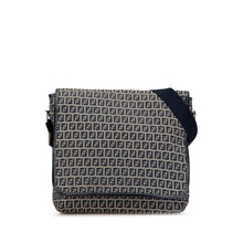 Fendi | Pre-Owned Zucchino Canvas Crossbody | Gray/Blue/Navy