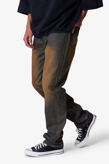 D732 Rust Wash Denim | Black/Brown