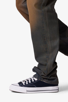 D732 Rust Wash Denim | Black/Brown