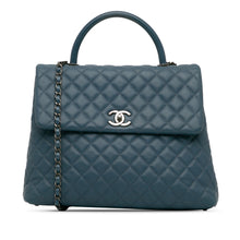 Chanel | Pre-Owned Large Caviar Coco Top Handle Bag - II | Blue/Navy