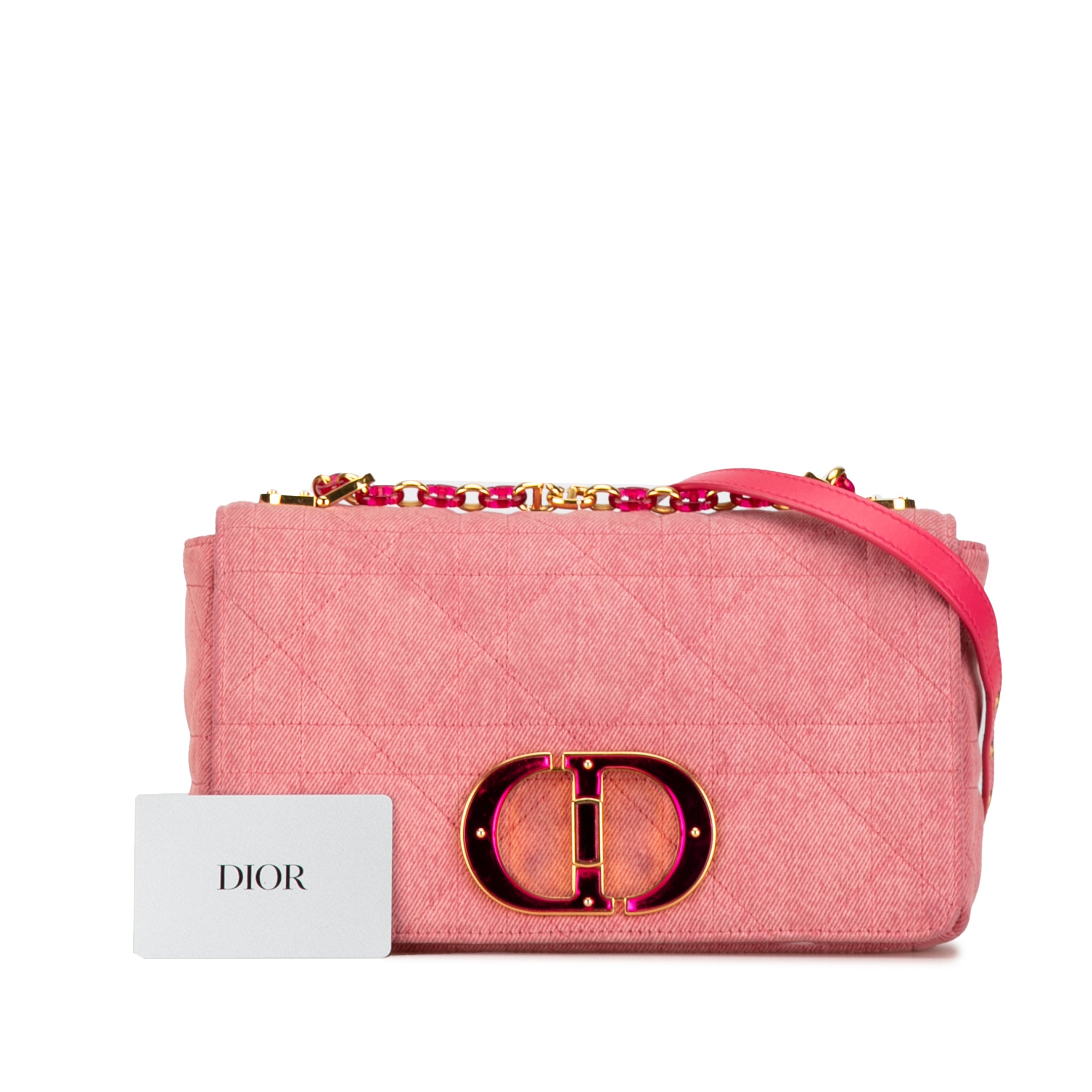 Dior | Pre-Owned Medium Denim Macrocannage Caro Bag | Pink