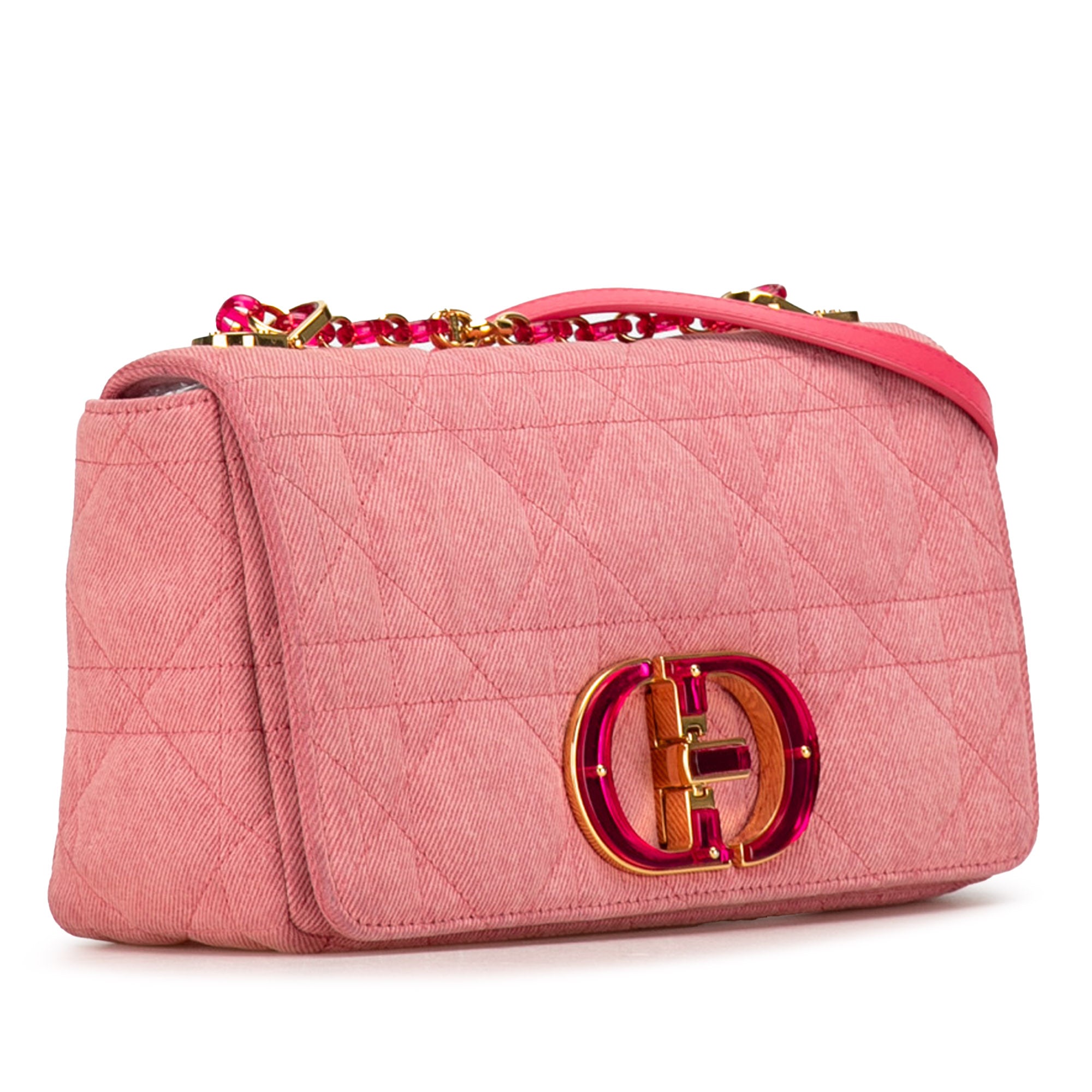 Dior | Pre-Owned Medium Denim Macrocannage Caro Bag | Pink
