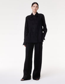 Women | Double Breasted Camp Shirt | Black