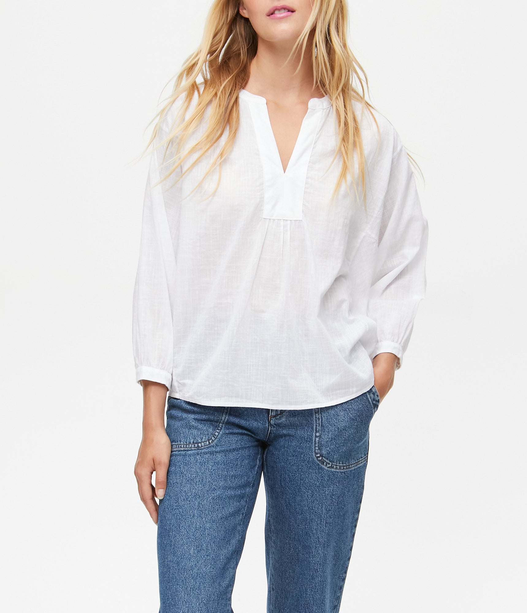 Charlie Popover Top | White