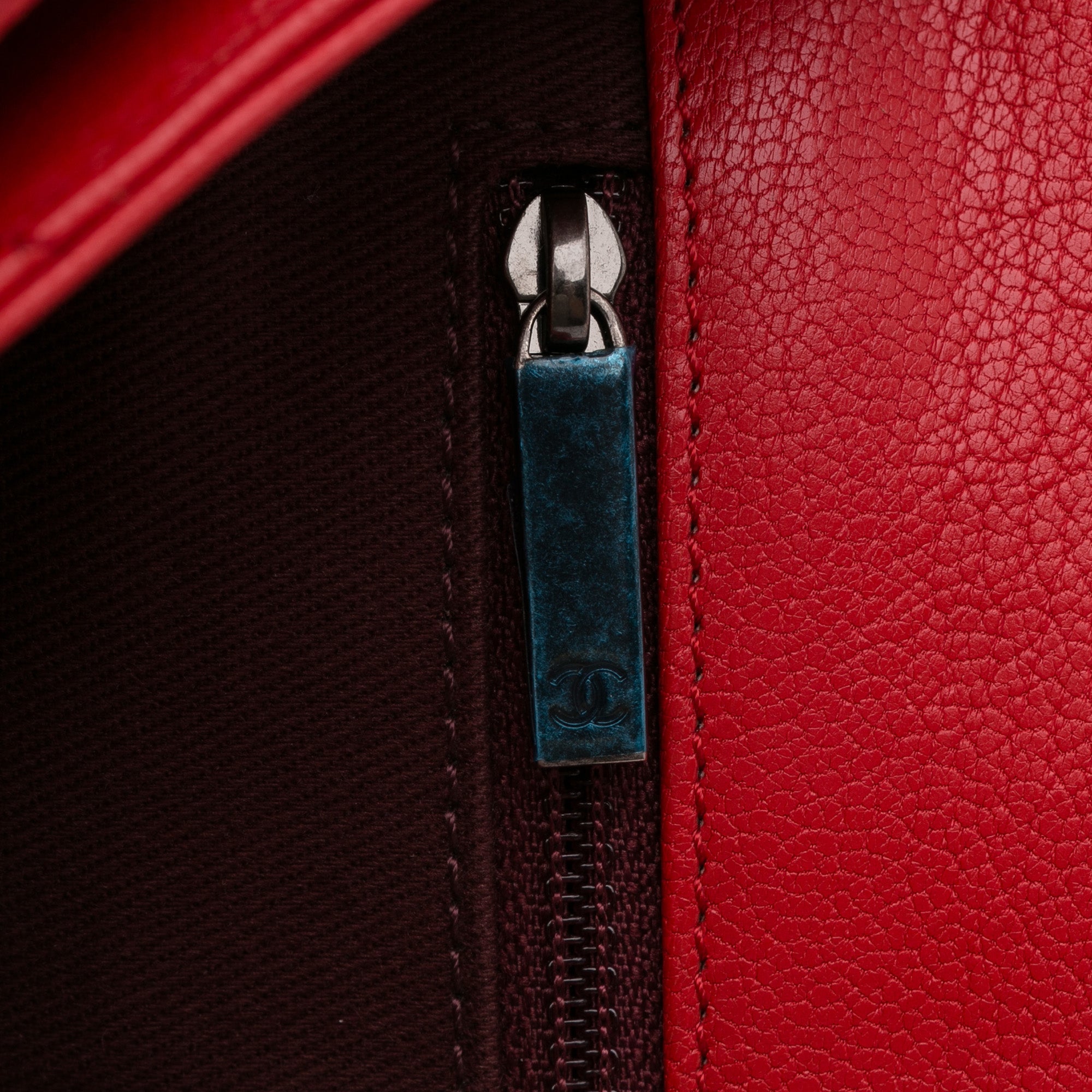 Chanel | Pre-Owned Small Quilted Goatskin Double Carry Waist Chain Flap - I | Red