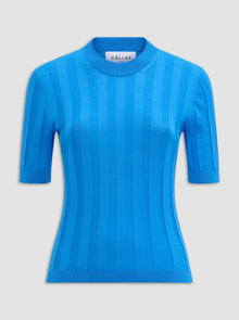 Deeda Crewneck Rib Sweater | Blue Sea