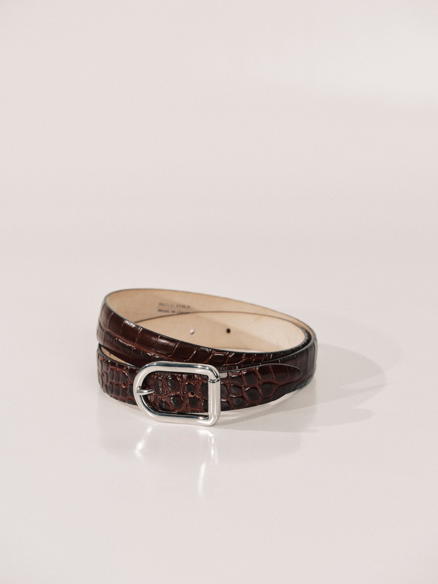 Mija Belt | Bordeaux Croco & Silver