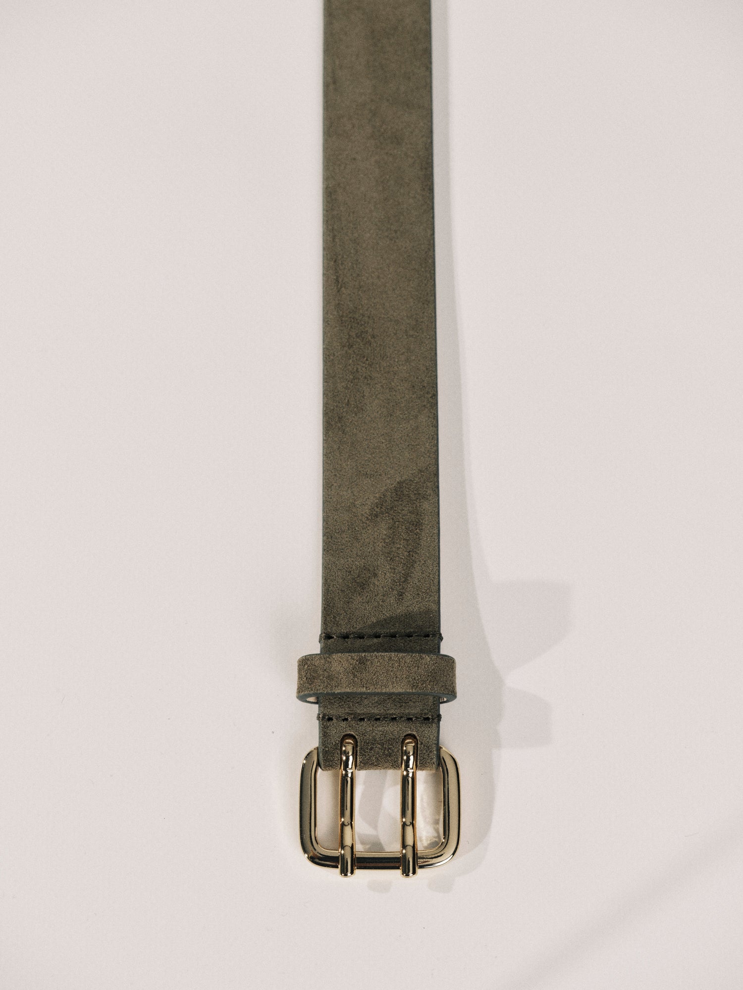 Mini Hutch Suede Belt | Truffle & 24K Gold