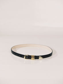 Mini Hollyhock Belt | Black & 24K Gold