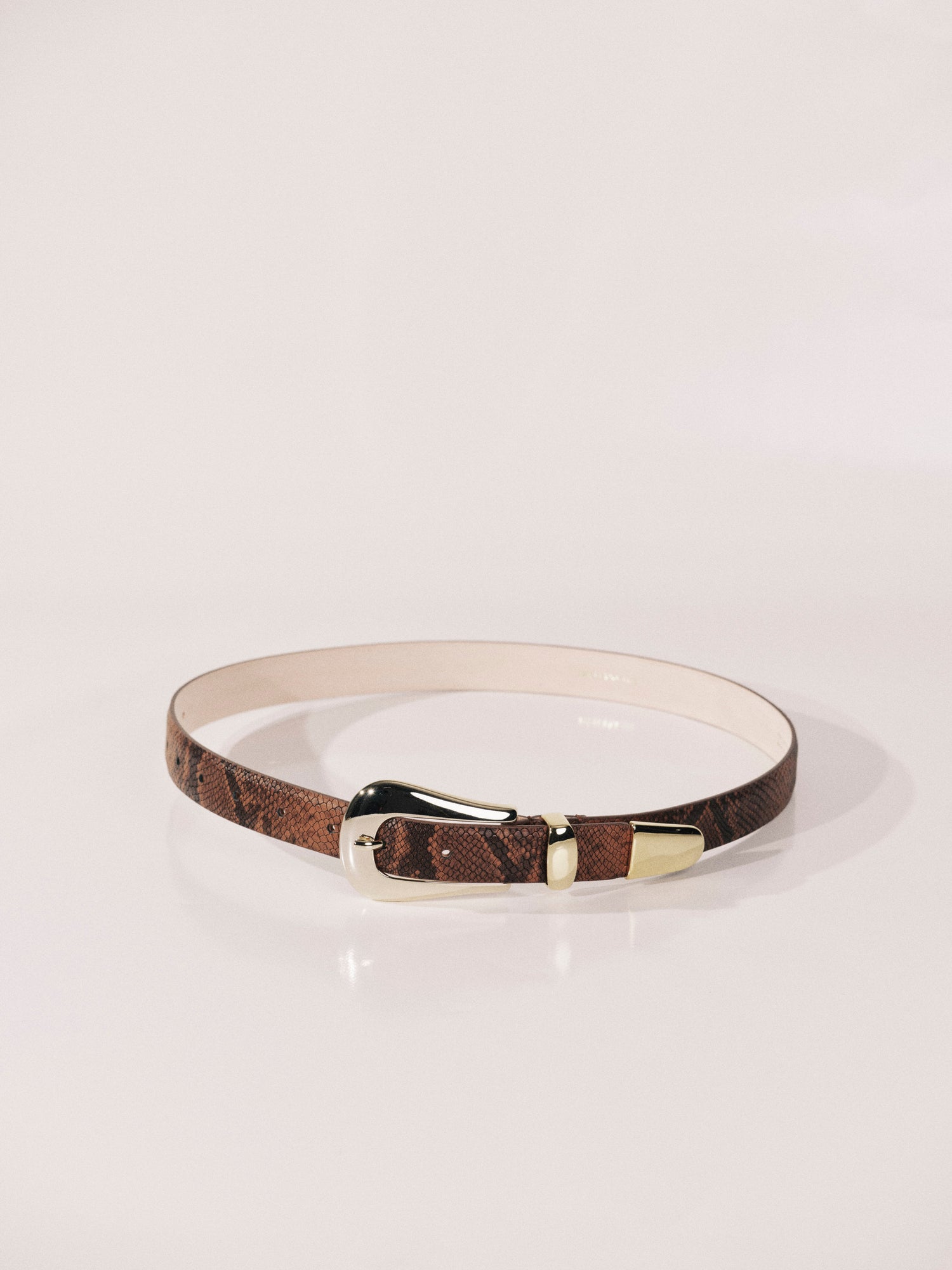 Colette Belt | Brown Python & Pale Gold