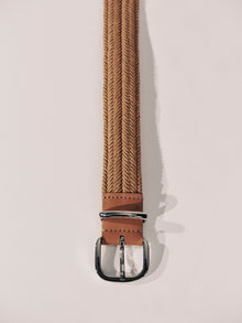Woven Belt | Tan & Silver