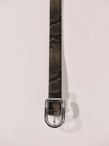 Mija Belt | Neutral Brown Snakeskin & Silver