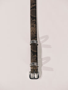 Constance Belt | Neutral Brown Snakeskin & Silver