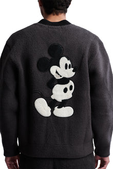 Mens | CozyChic Disney Classic Mickey Varsity Jacket | Carbon/Black