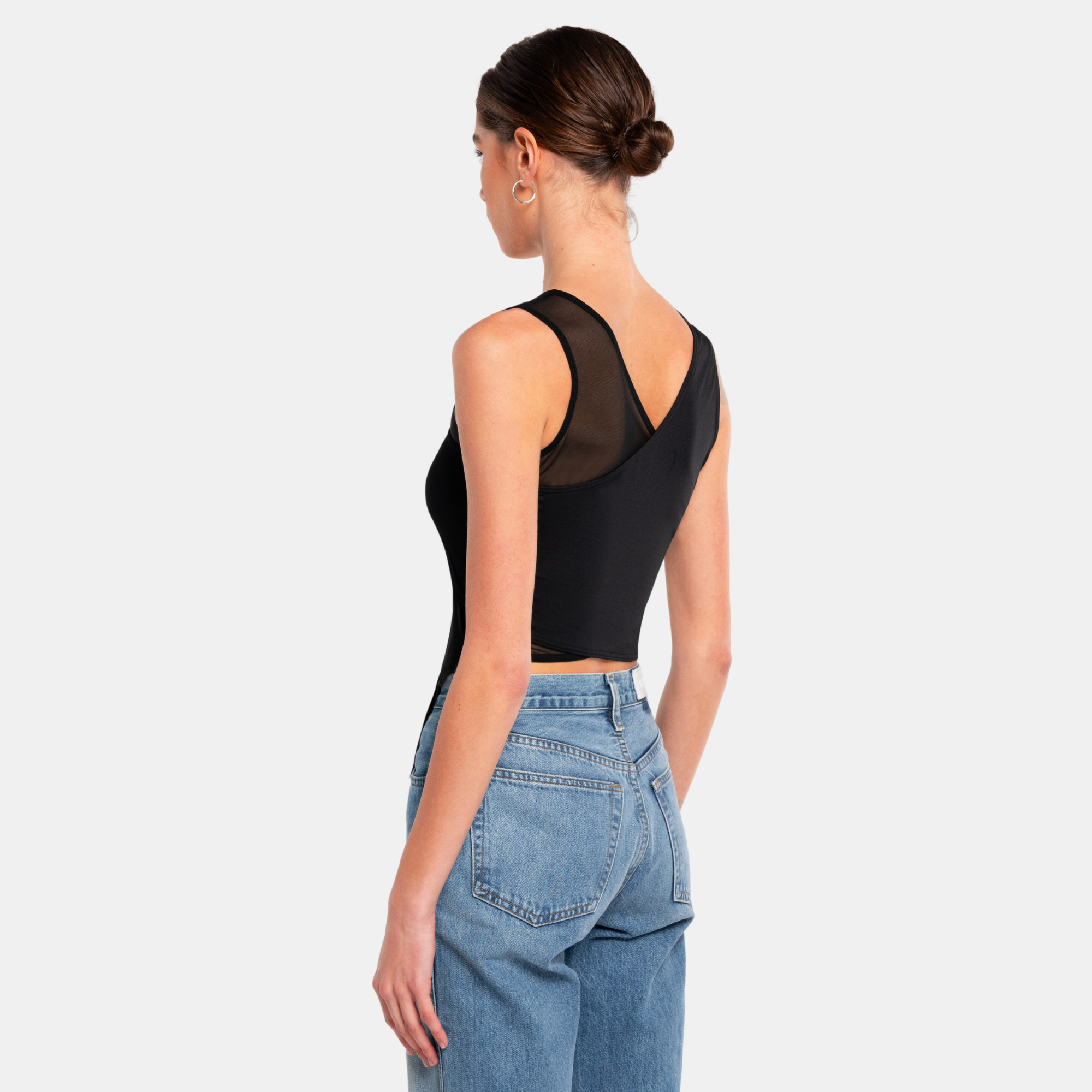 OW Collection DOMINO Chiffon Top Account 002 - Black Caviar