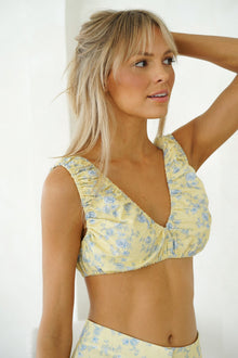 Rye Ruched Linen Bra Top | Butter Toile