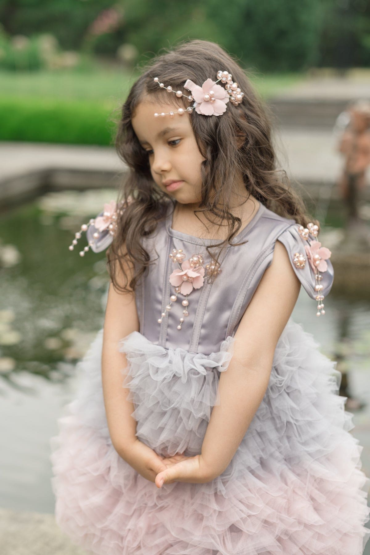 Mia Grey and Pink Ombré Cupcake Tulle Dress | Grey