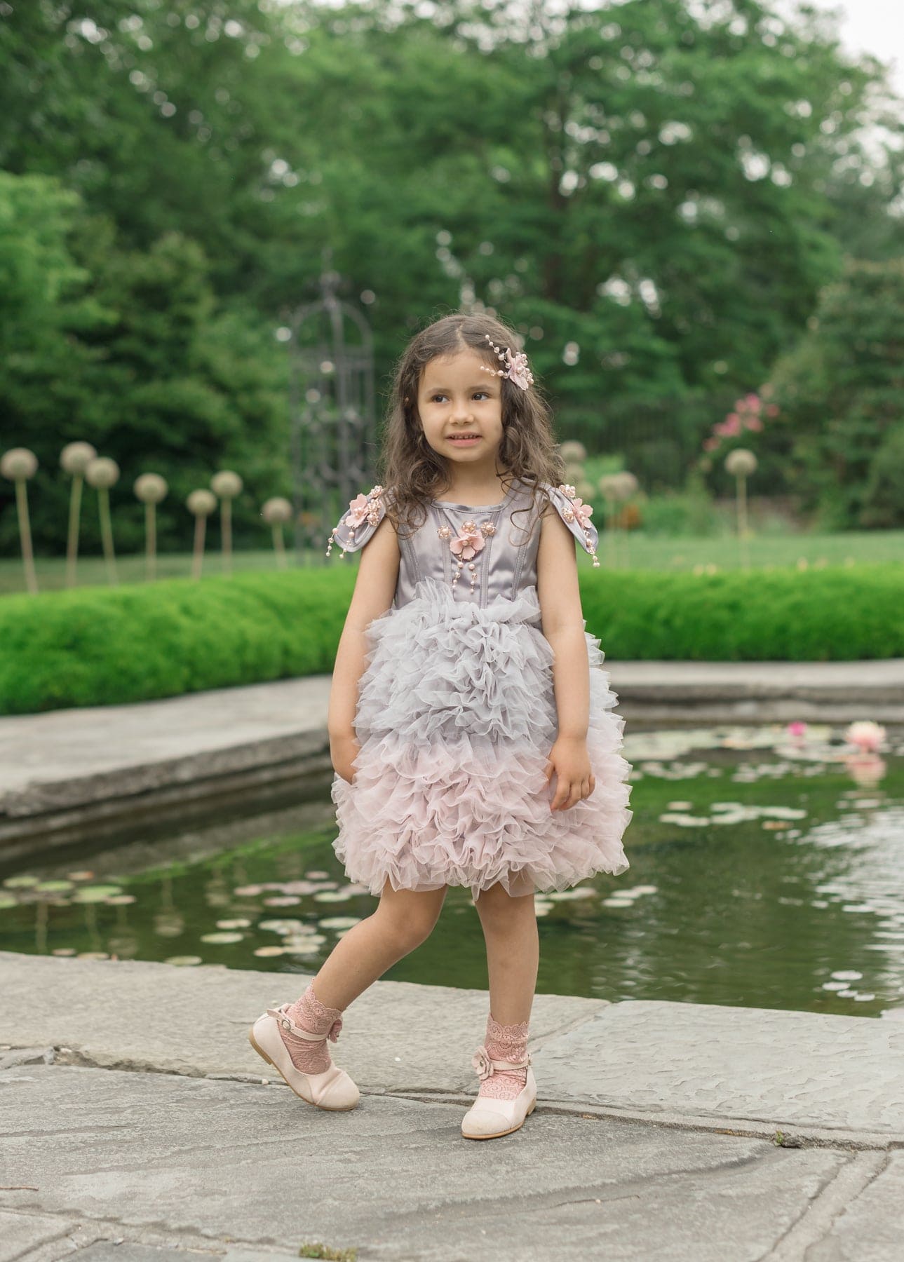 Mia Grey and Pink Ombré Cupcake Tulle Dress | Grey